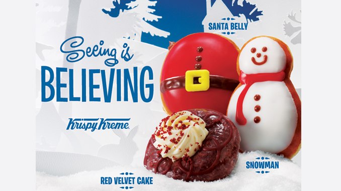 Kreme Santa Belly and Snowman doughnut