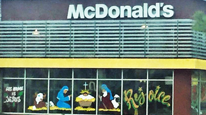 McDonald's Holiday Window Scene