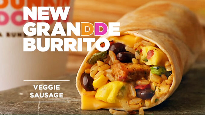 Dunkin' Donuts launches new GranDDe Burrito breakfast burrito