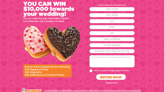 Dunkin' Hearts Love contest