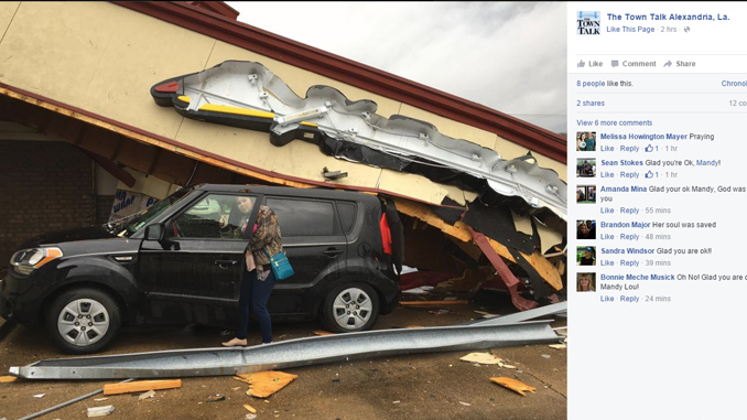 Pizza Hut collapses on Mandy Supple's car
