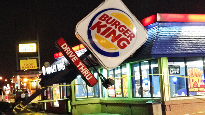 Toppled Burger King Sign