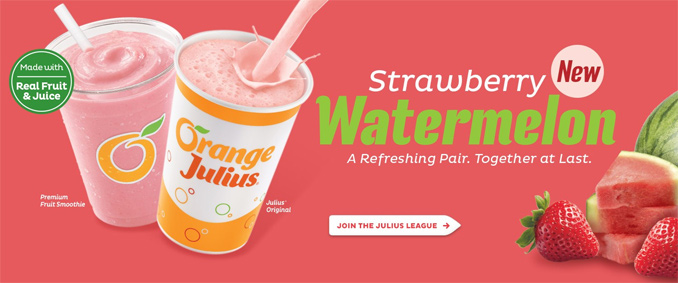 DQ Strawberry and Watermelon themed drinks