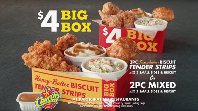 Church’s $4 Big Box is back with Honey-Butter Biscuit Tender Strips