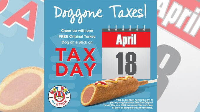Free Turkey Dog giveaway at Hot Dog on a Stick on April 18, 2016