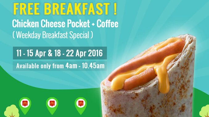 McDonald’s Malaysia offering weekday free breakfast special