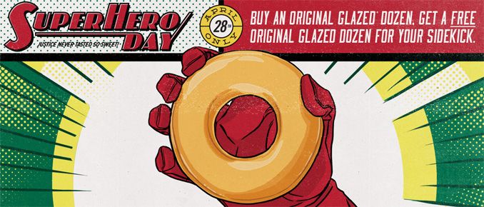 Superhero Day at Krispy Kreme