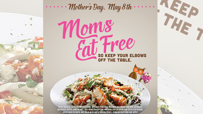 Moms eat free at Hooters on May 8, 2016