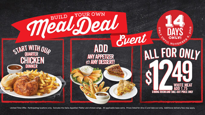 Swiss Chalet Canada Offers Build Your Own Meal Deal For $12.49