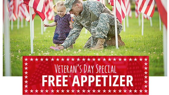 Free Appetizers For Veterans, Active Military At Ruby Tuesday On November 11, 2016