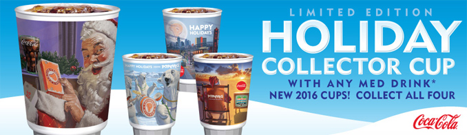 Popeyes 2016 Holiday Collector Cups