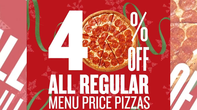 Get 40 Percent Off Pizza At Papa John’s Through December 25, 2016