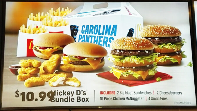 McDonald’s Serves Up Carolina Panthers Mickey D’s Bundle Box In North Carolina