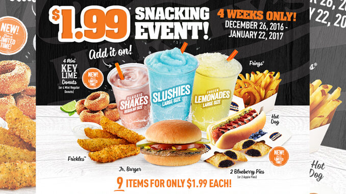 Harvey’s Canada Launches $1.99 Snacking Event Through January 22, 2017