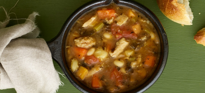 Slow Cooked Smokey Chicken & Sausage Soup