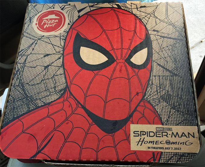 Pizza Hut Spider-Man Pizza Box