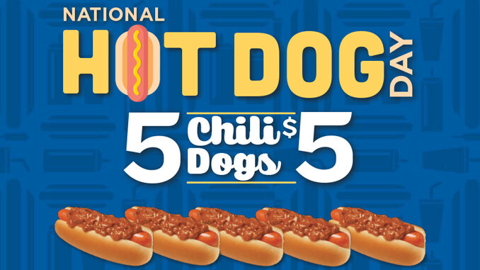 5 Chili Dogs For $5 At Wienerschnitzel On July 19, 2017