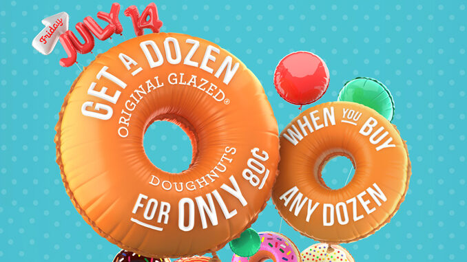 Get A Dozen Original Glazed Doughnuts For 80-Cents At Krispy Kreme On July 14, 2017