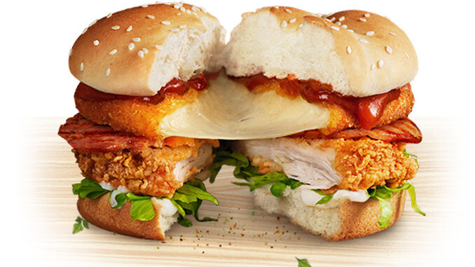 KFC Has A Zinger Mozzarella Burger Featuring A Mozzarella Patty In Australia