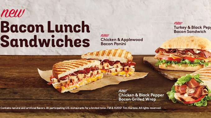 Tim Hortons Introduces New Bacon Lunch Sandwiches