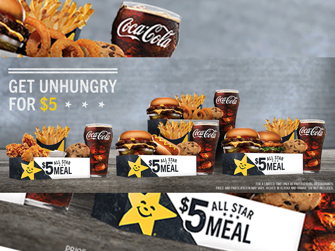 $5 All Star Meals Arrive At Carl's Jr. And Hardee's - Chew Boom