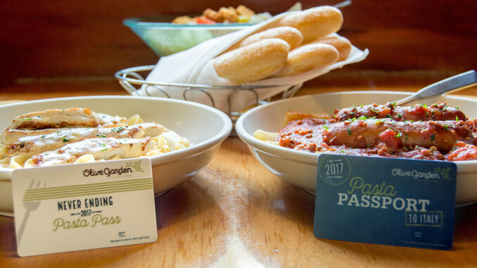 Olive Garden’s Never Ending Pasta Pass Returns On September 14, 2017 With A Big Twist