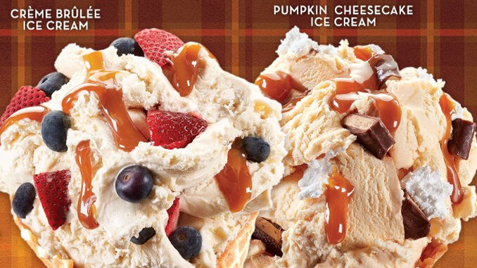 Pumpkin Cheesecake Ice Cream And Creme Brulee Ice Cream Return To Cold Stone Creamery For Fall 2017