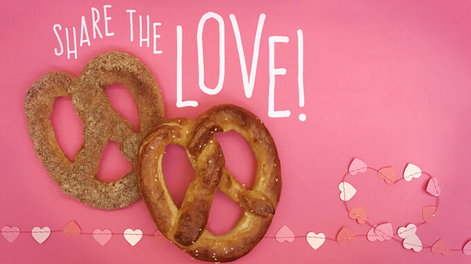 Buy One, Get One Free Heart-Shaped Pretzels At Auntie Anne’s On February 14, 2018