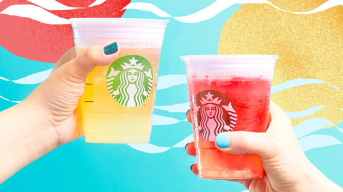 Starbucks Adds New Summer Sunrise And Summer Sunset Cold Foam Tea Lemonades
