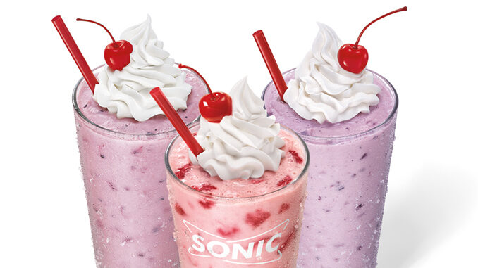 Sonic Introduces New Real Fruit Berry Shakes