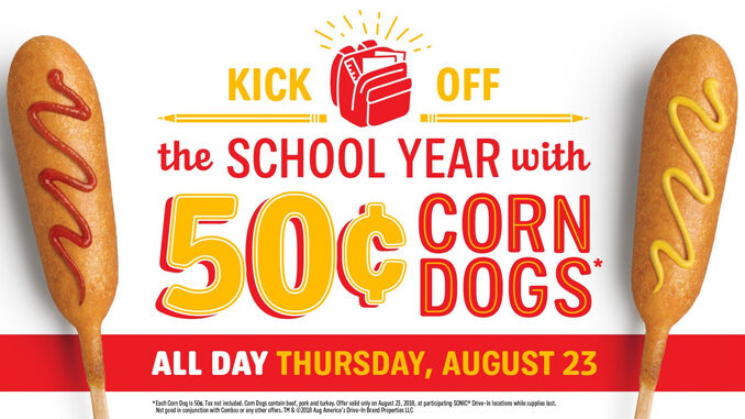 50-Cent Corn Dogs At Sonic On August 23, 2018