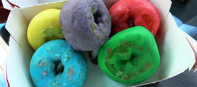 Froot Loops Mini Donuts