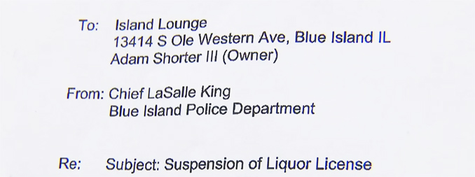 Island Bar And Grill Liquor License Suspended
