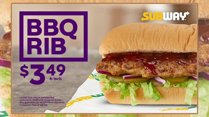 Subway Is Selling A BBQ Rib Sandwich