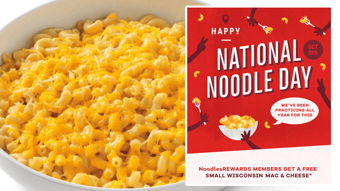Free Wisconsin Mac & Cheese With Entree Purchase At Noodles & Company On October 6, 2018