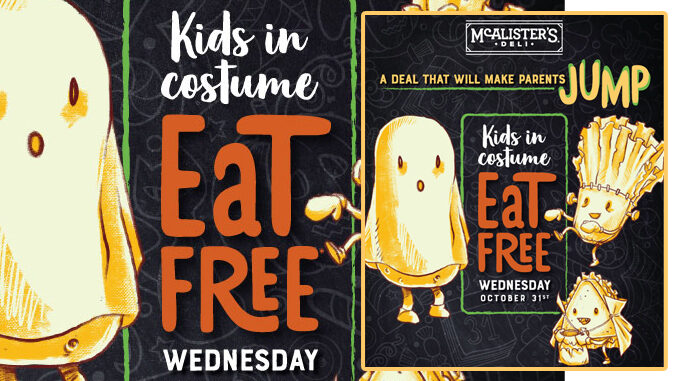 Kids In Costume Eat Free At McAlister’s On October 31, 2018 With Adult Entree Purchase