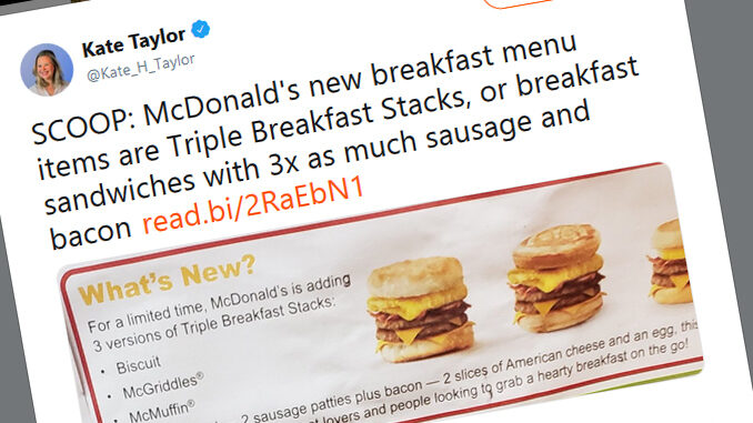 New ‘Triple Breakfast Stacks’ Coming To McDonald’s In November 2018