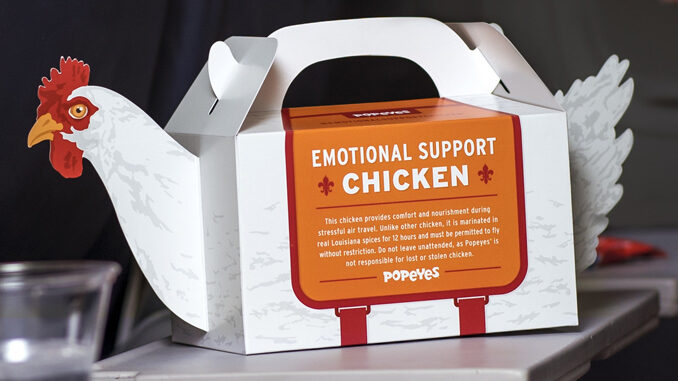 Popeyes Unveils ‘Emotional Support Chicken’ For Holiday Travelers
