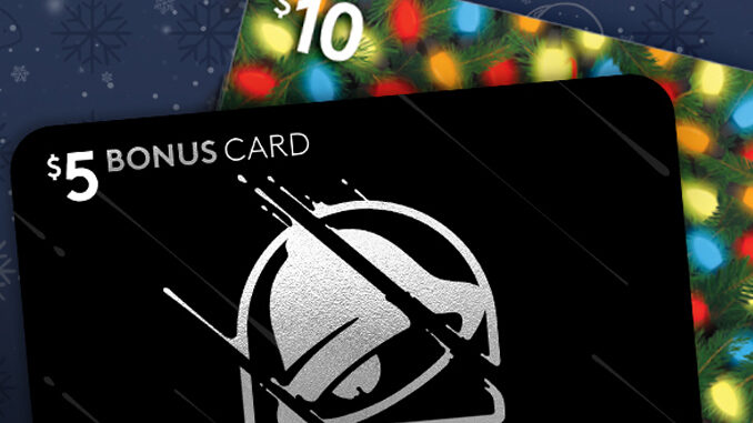 Taco Bell Offers Free $5 Bonus Card For Every $10 In Gift Cards Purchased Online through December 17, 2018