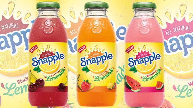 Snapple Adds New Strawberry Pineapple, Watermelon, And Black Cherry Lemonades