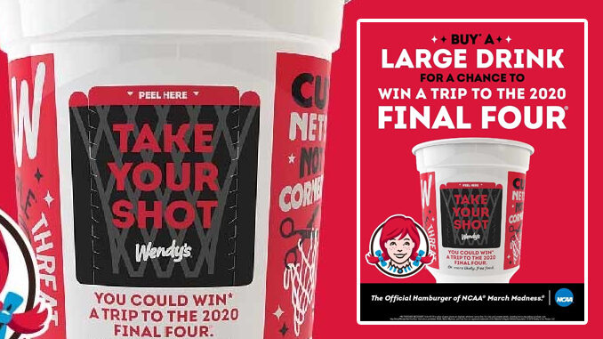 Wendy’s Launches ‘Take Your Shot’ Peel To Win Large Cold Drink Contest Through April 7, 2019