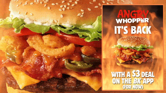 Get An Angry Whopper For $3 Through The BK App For A Limited Time