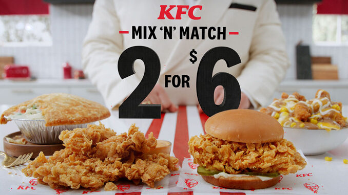 KFC Puts Together New 2 For $6 Mix ‘N’ Match Deal
