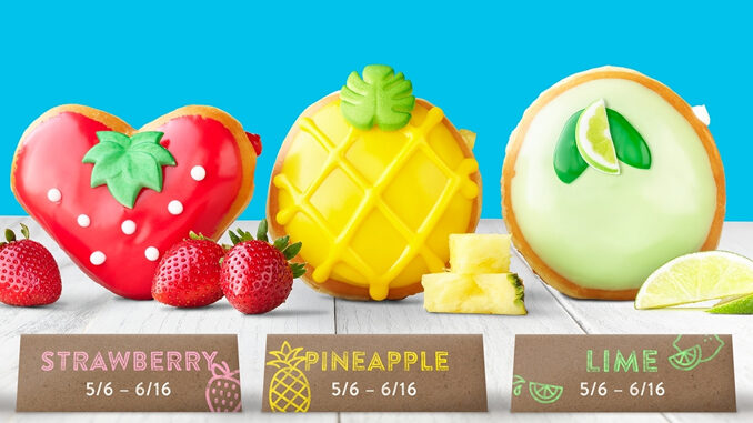 Krispy Kreme Unveils New Pineapple, Strawberry, And Key Lime Doughnuts