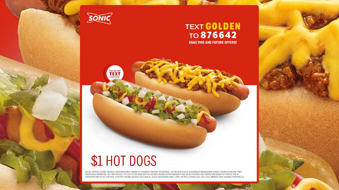 $1 Hot Dogs At Sonic On June 20, 2019