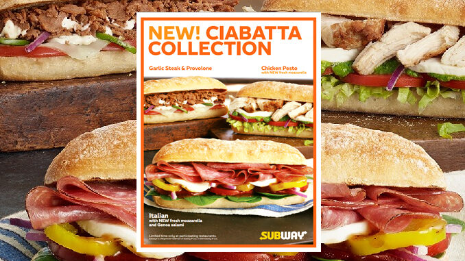 Subway Introduces New Ciabatta Collection Featuring New Fresh Mozzarella And New Sauces