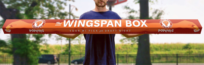 Popeyes Louisiana Kitchen Celebrates NBA Draft With 82-Inch Wingspan Box