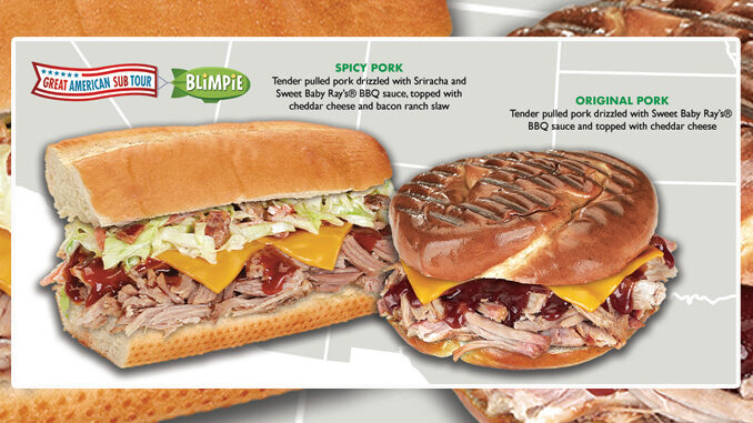 Blimpie Introduces New Spicy Pork And Original Pork Sandwiches As Part Of Great American Sub Tour
