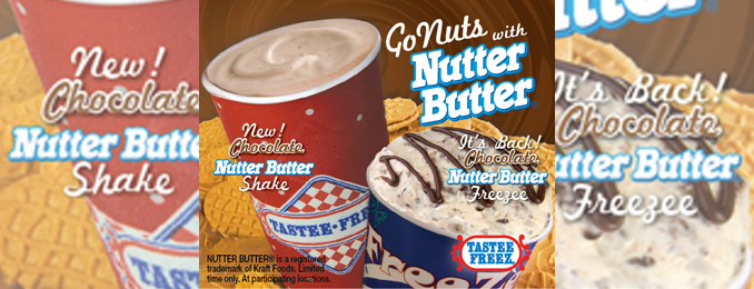 Chocolate Nutter Butter Shake and Chocolate Nutter Butter Freezee circa 2010