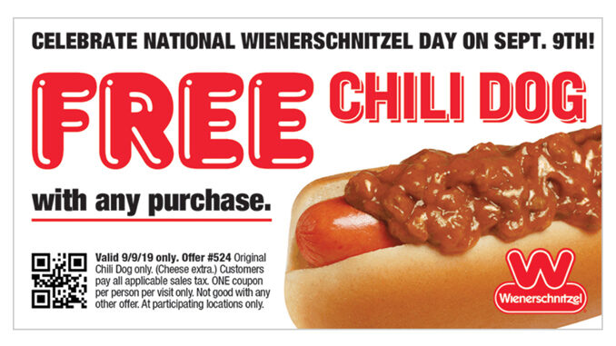 Free Chili Dog With Any Purchase At Wienerschnitzel On September 9, 2019